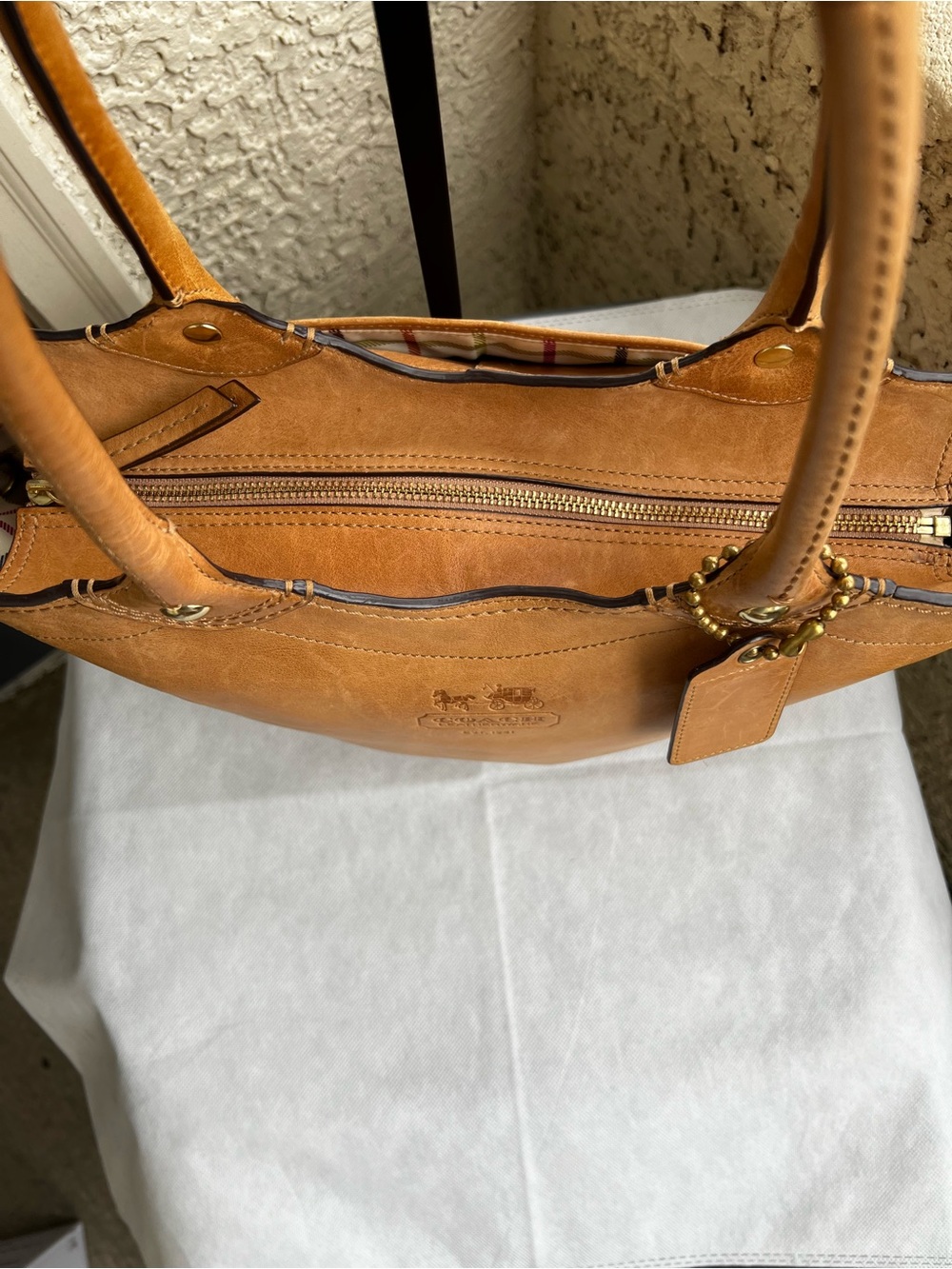 Coach legacy Bleecker Tan Leather Tote Bag - Classic Carryall - Picture 8 of 11